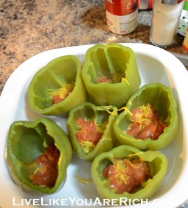 Wild Rice and Lentil Beef Stuffed Green Peppers