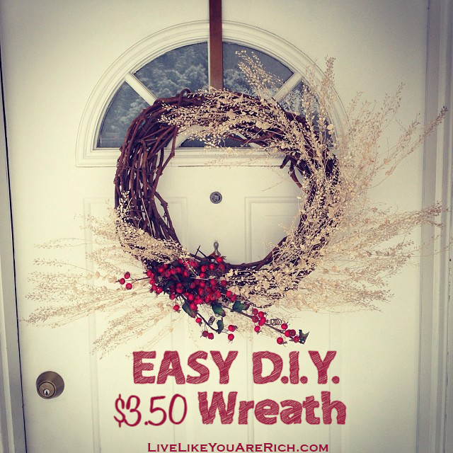 Easy D.I.Y. Wreath great for Christmas and Valentines. Super inexpensive and simple to assemble!