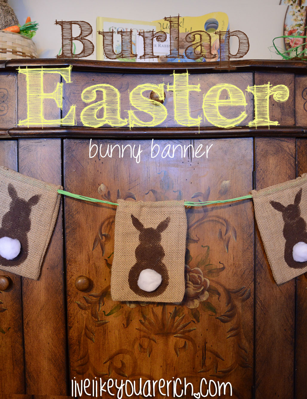 Burlap Easter Bunny Banner