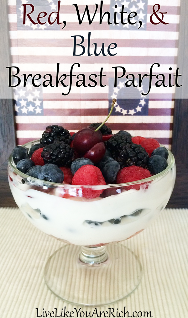 Red, White, and Blue Breakfast Parfait