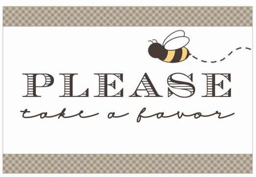Bee is for Baby- Favor Tag