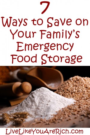 how to save money on emergency food storage