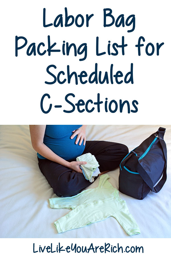 Labor Bag Packing List for Scheduled C-Sections