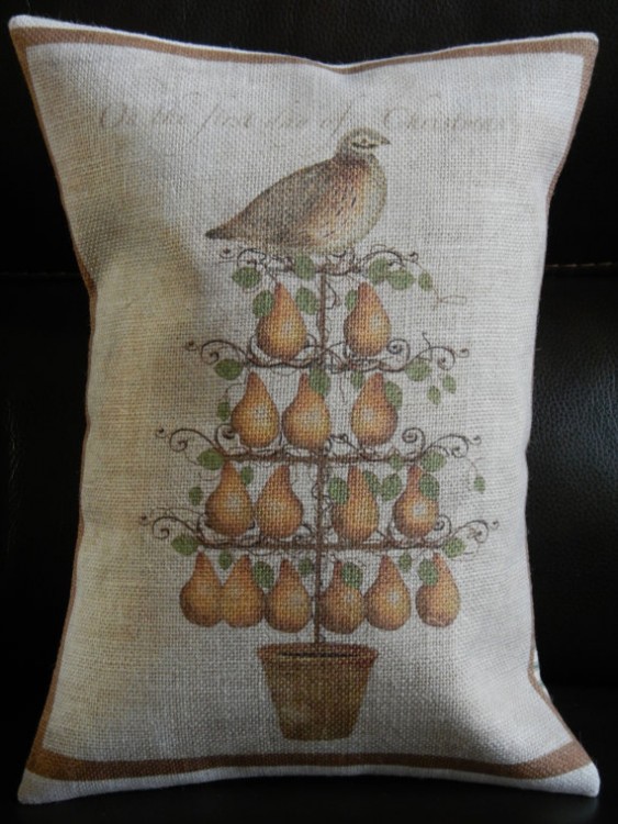 Classic Partridge in a Pear Tree Christmas pillow