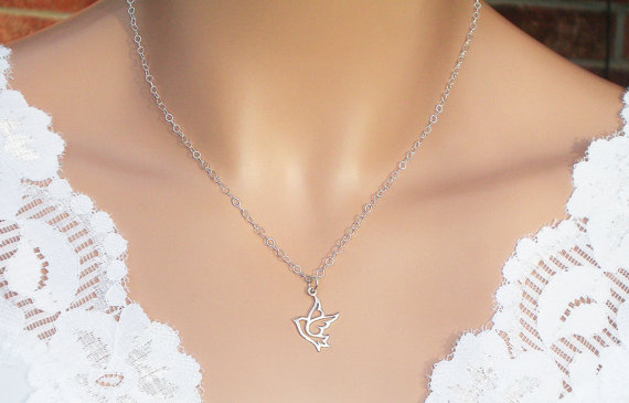 necklace with dove pendant